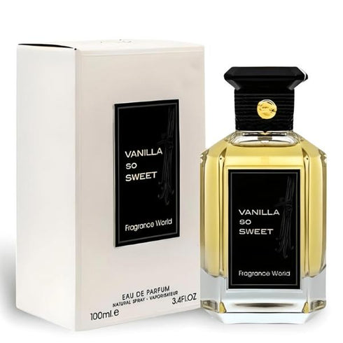Vanilla So Sweet by Fragrance World | 100ml Eau de Parfum Spray | Warm Vanilla & Amber Perfume | Sweet Spicy Powdery Scent for Women | Long Lasting Luxury Fragrance Perfect Gift For Women | FREE Fast UK Delivery