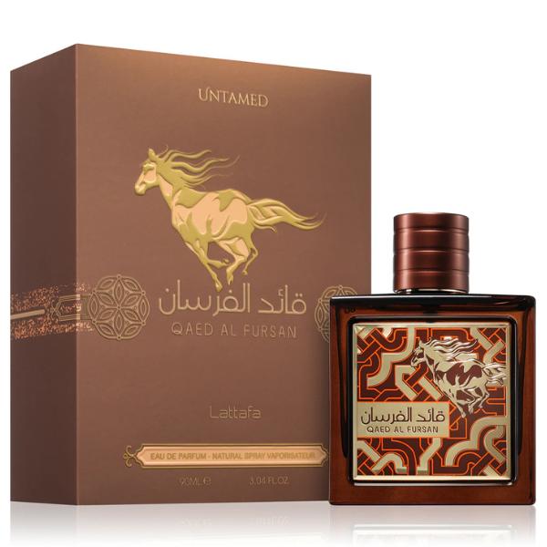 Qaed Al Fursan Untamed by Lattafa | 90ml Eau de Parfum Spray | New 2025 Launch | Amber, Caramel & Spicy Citrus Scent | Unisex Arabian Perfume | Long-Lasting Dubai Fragrance | FREE Fast UK Delivery