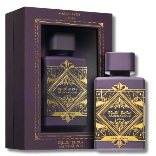 Badee Al Oud Amethyst by Lattafa - Arabian Oud Rose Vanilla Perfume | 100ml EDP & 2ml Sample | Long-Lasting Daily Cologne