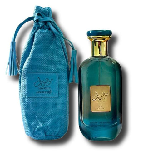 Mousuf Azure Eau De Parfum 100ml - Ard Al Zaafaran Aquatic Fresh Citrus, Violet & Nutmeg Fragrance - Cosmetic, Body Care