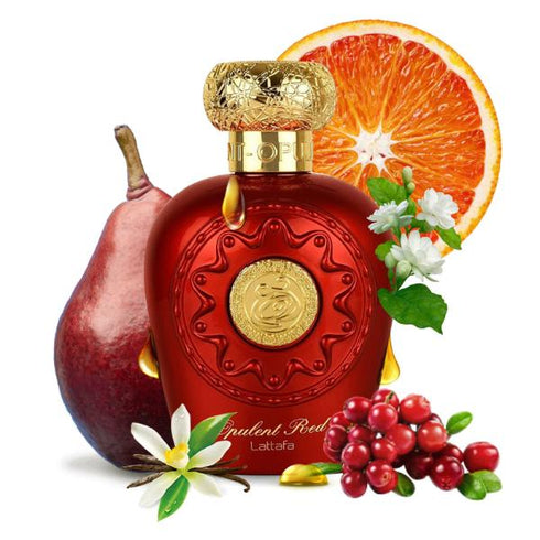 Lattafa Opulent Red 100ml Arabian Perfume Spray - Sweet, Floral, Fruity, and Smoky Fragrance for Women