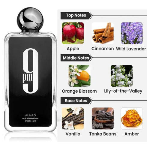 Afnan 9PM EDP for Men 100ml Night Fragrance | Viral Vanilla Amber Cologne