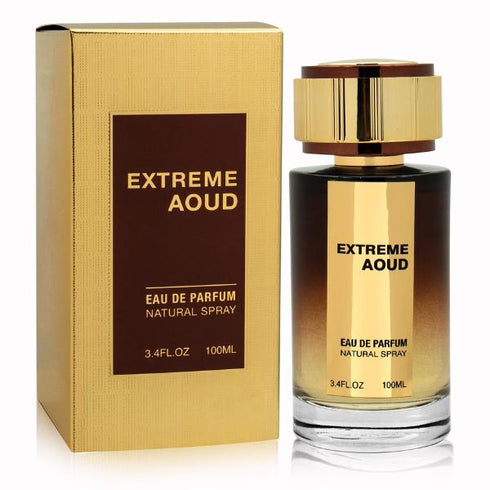 Extreme Aoud by Fragrance World | 100ml Eau de Parfum Spray | Luxurious Rose, Spiced Vanilla & Oud Perfume | Unisex Oriental Woody Scent | Long Lasting, Strong Projection | FREE Fast UK Delivery